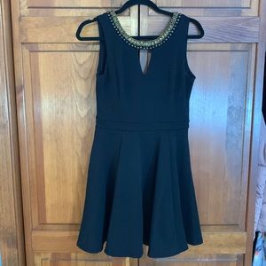 Xoxo black dress with gold beading! Worn once! I’m great condition! Size m.